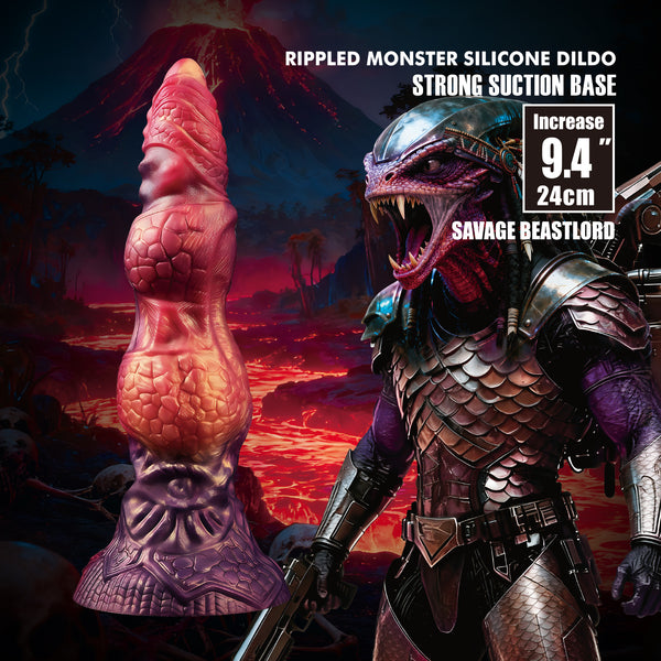 Baile Savage Beastlord 9.4 Inch Rippled Silicone Dildo - Realistic Dildos