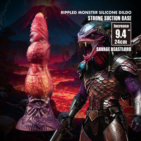 Baile Savage Beastlord 9.4 Inch Rippled Silicone Dildo - Realistic Dildos