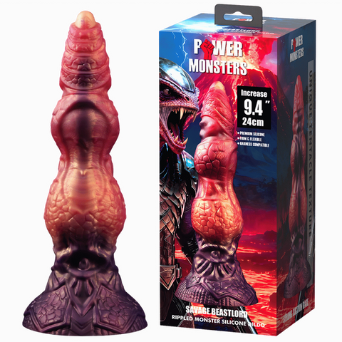 Baile Savage Beastlord 9.4 Inch Rippled Silicone Dildo - Realistic Dildos