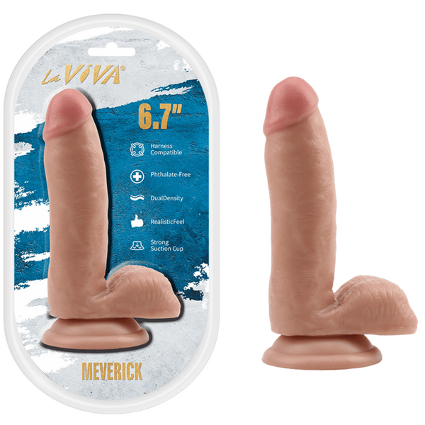 La Viva Maverick 6.7 Inches Suction Cup Dong Flesh - - Realistic Dildos