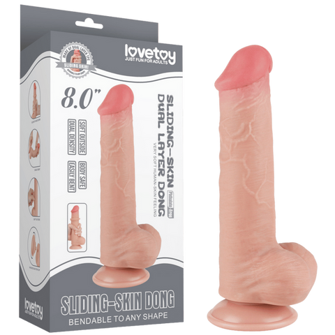 8 Inch Sliding Skin Flexible Realistic Dong by Lovetoy