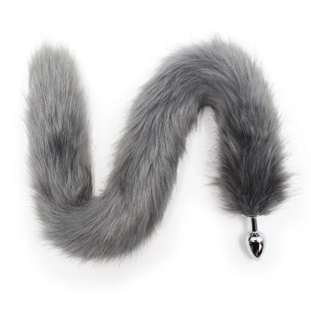 Lengthened Fox Tail Metal Anal Plug Small - - Steel Sex Toys