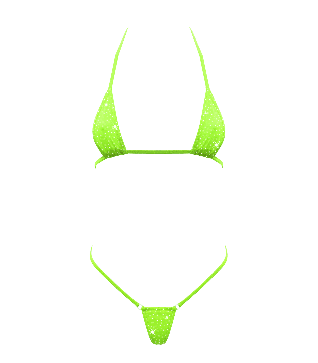 Love In Leather Rhinestone Embellished Micro Bikini OS - - G-Strings, Panties and Shorts