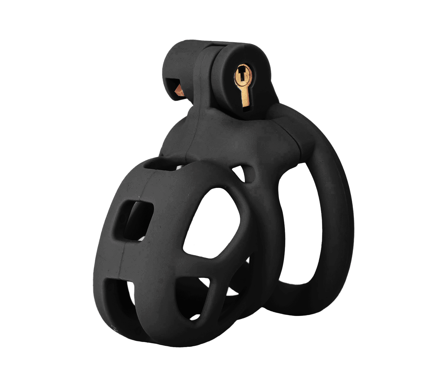 Love In Leather Micro Cock Cage 4 Interchangeable Rings - Black - Male Chastity