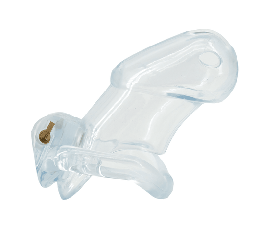 Love In Leather Resin Male Chastity Cock Cage Clear - Male Chastity