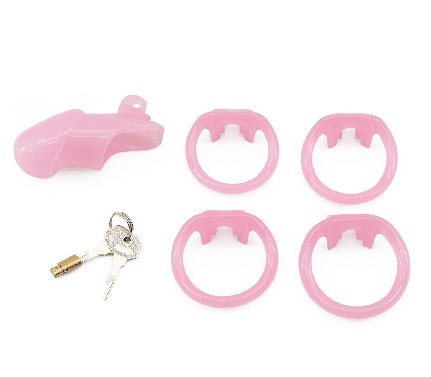 Love In Leather Resin Male Chastity Cock Cage Pink - - Male Chastity