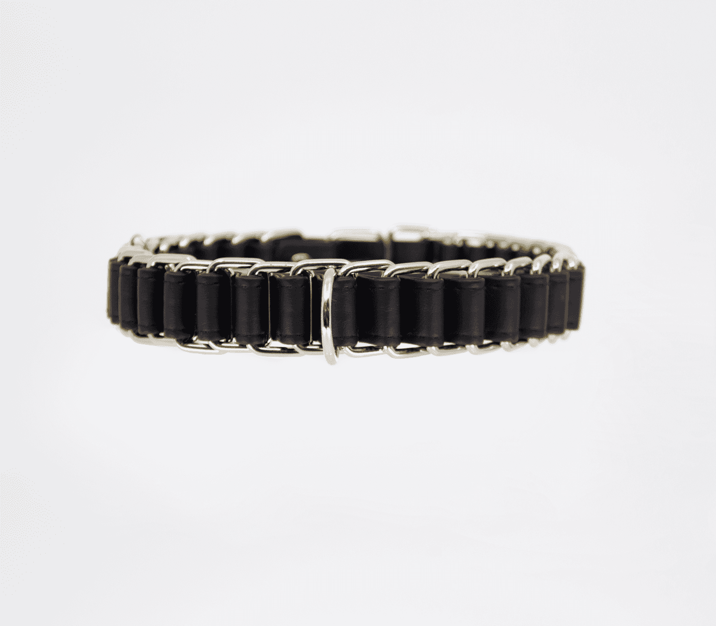 Love In Leather Chain Link Bondage Collar and Lead - - Collars and Leads