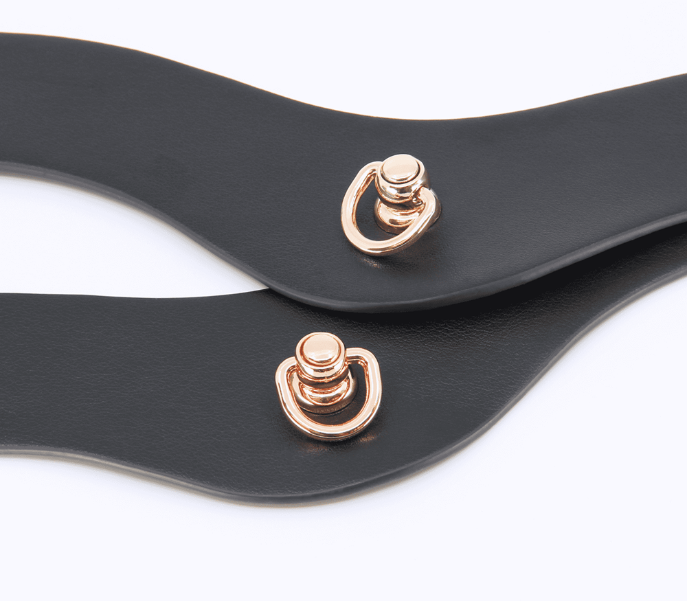 Love In Leather Double Strap Bondage Collar - - Collars and Leads