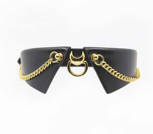 Love In Leather Faux Leather Lapel Collar - Collars and Leads