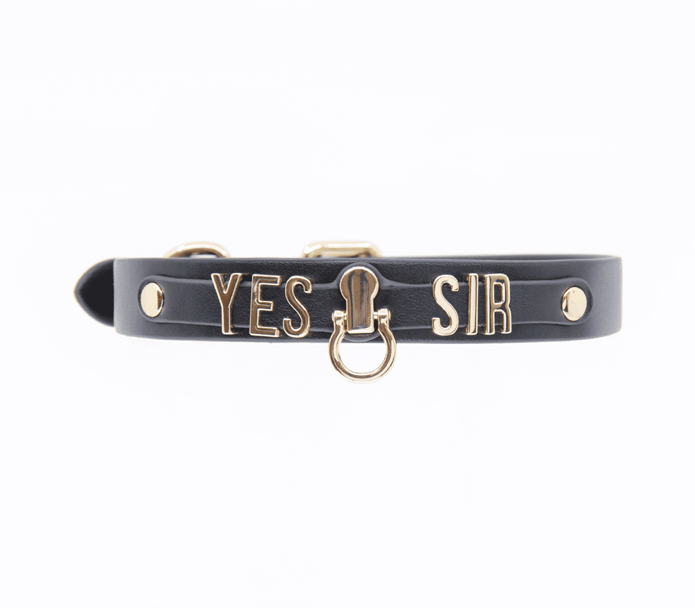 Love In Leather Yes Sir BDsM Play Collar - - Collars and Leads