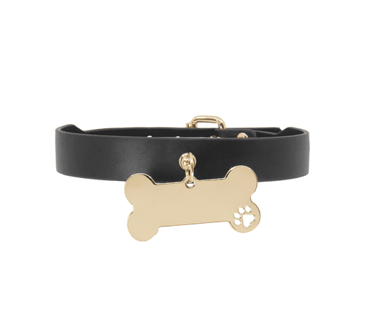 Love In Leather Engravable Bone Bondage Collar - Collars and Leads