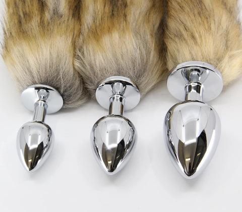 Love In Leather Fox Tail Aluminium Alloy Butt Plug Small