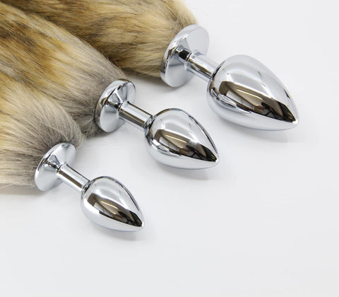 Love In Leather Fox Tail Aluminium Alloy Butt Plug Small