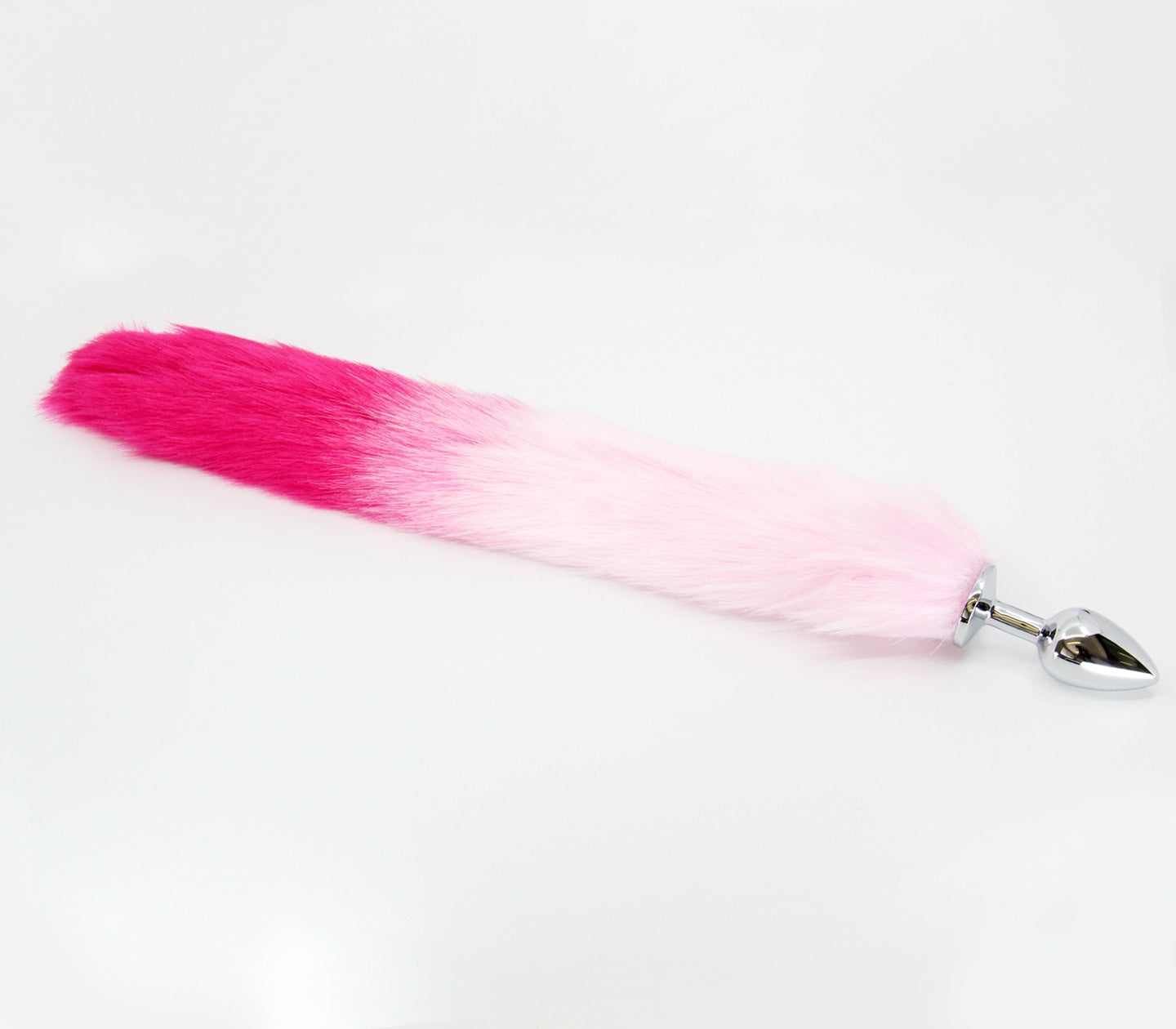 Love In Leather Fur Fox Tail Butt Plug Small - Pink Hot Pink - Butt Plugs