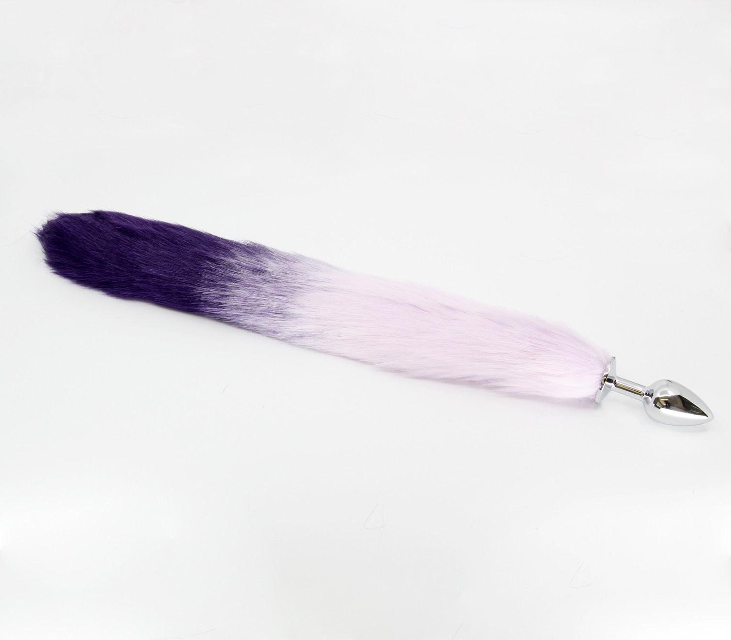 Love In Leather Fox Tail Anal Plug Purple/Lilac - Medium - Butt Plugs