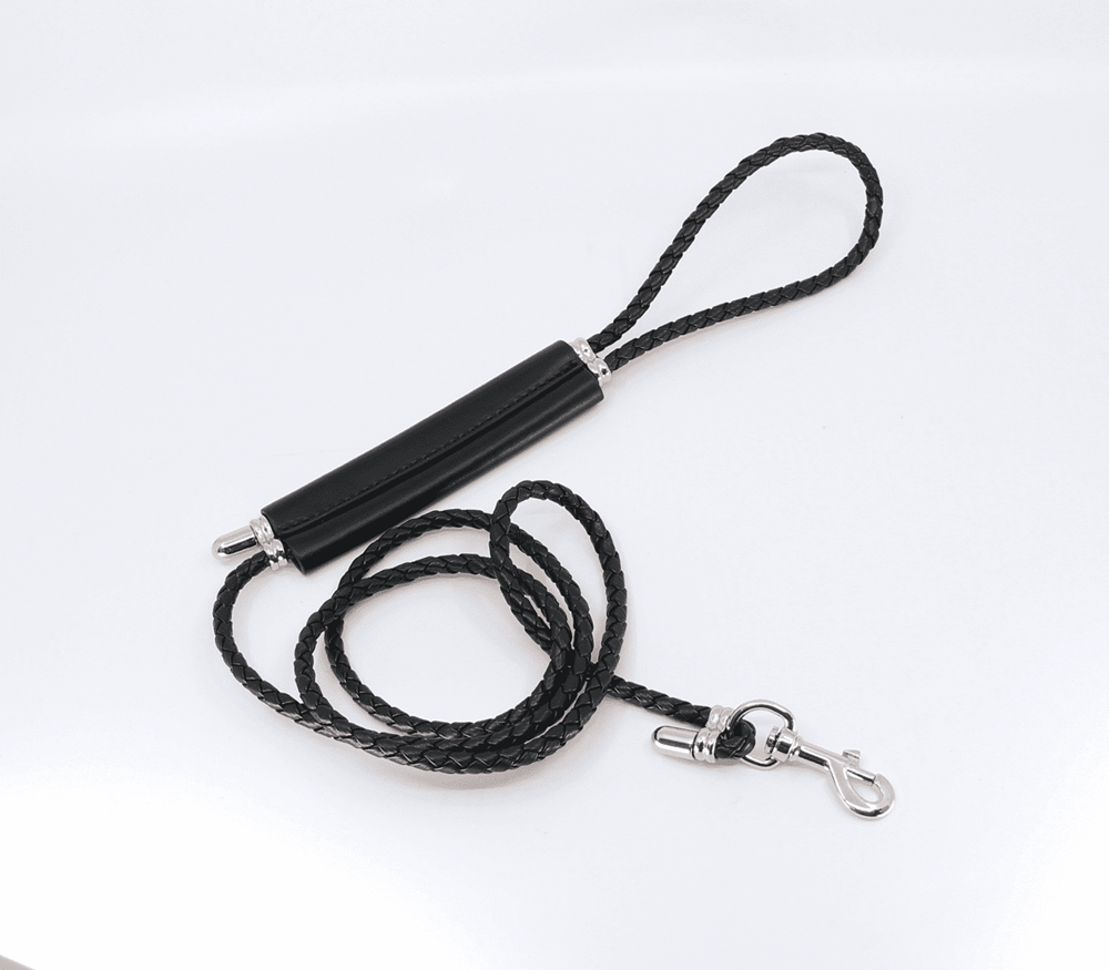 Love In Leather Braided Lead With Coloured Hardware - - Collars and Leads
