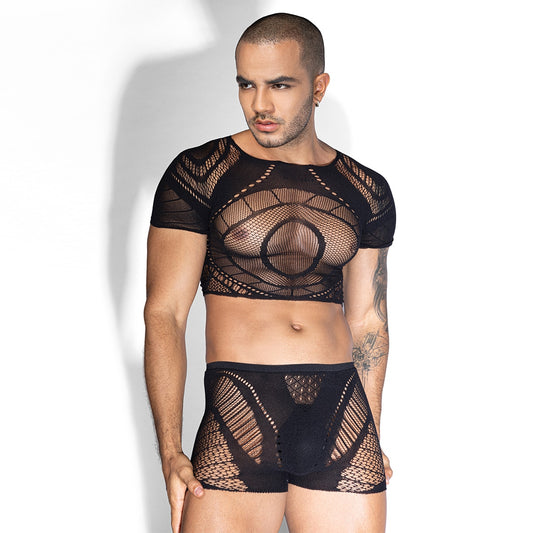 Love In Leather Sexy Extreme Plunge Boys Bodysuit - Mens Briefs And Boxers