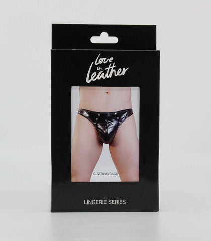 Love In Leather Mens Full Wet Look G-String - His Fetish