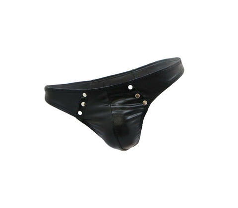 Love In Leather Mens Full Wet Look G-String - His Fetish