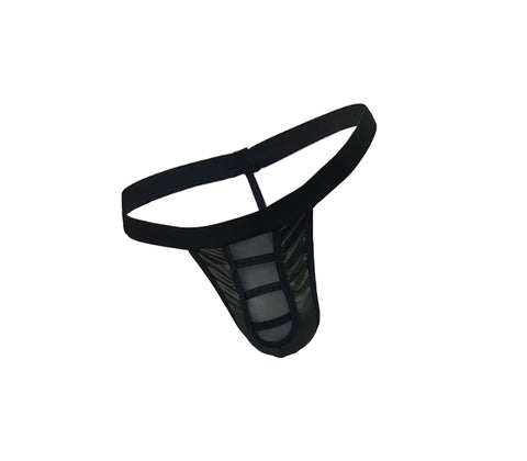 Love In Leather Mens Peek-A-Boo Wet Look G-String - His Fetish