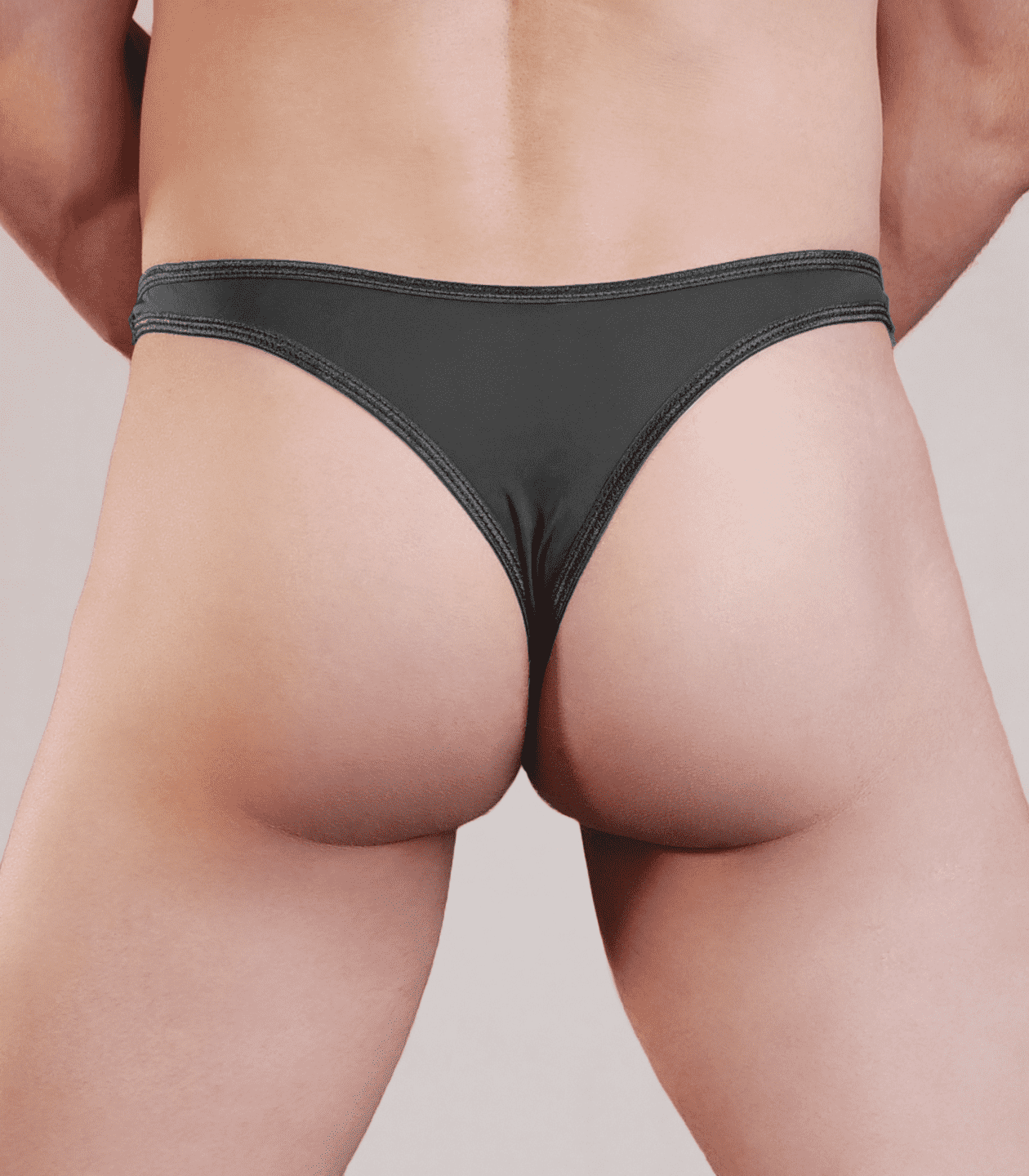Love In Leather Plain Mens Lycra G-String S/M - - Jocks and G-Strings