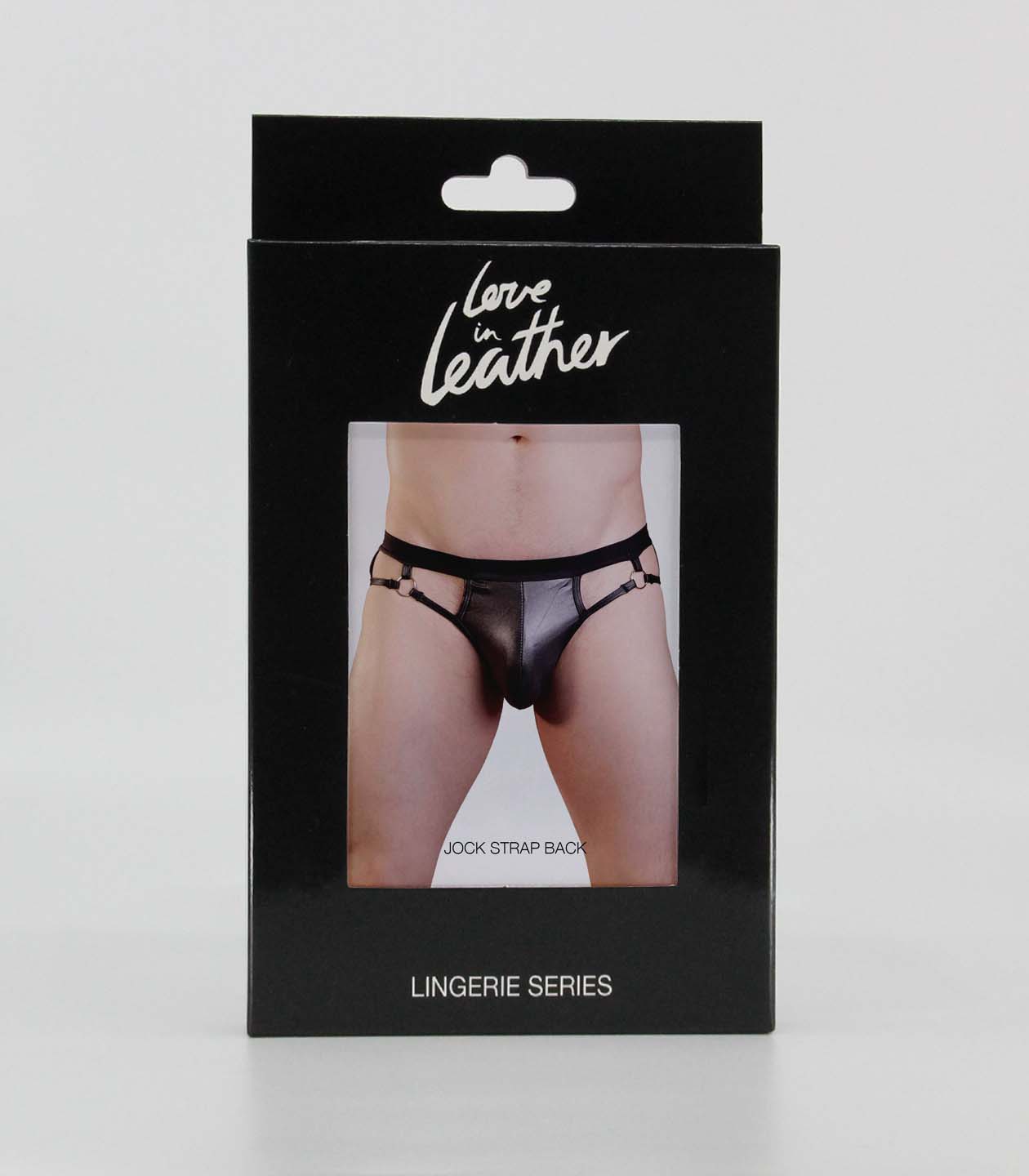 Love In Leather Mens Wet Look Jock Undies Black - - His Fetish