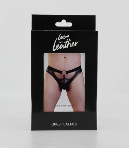 Love In Leather Mens Wet Look Jock Strap Underwear - His Fetish