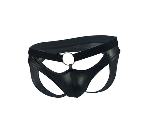 Love In Leather Mens Wet Look Jock Strap Underwear - His Fetish