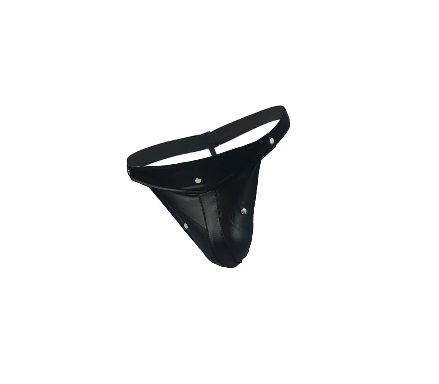 Love In Leather Mens Studded Wet Look G-String - - His Fetish