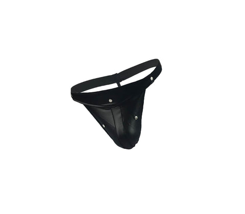 Love In Leather Mens Studded Wet Look G-String - His Fetish