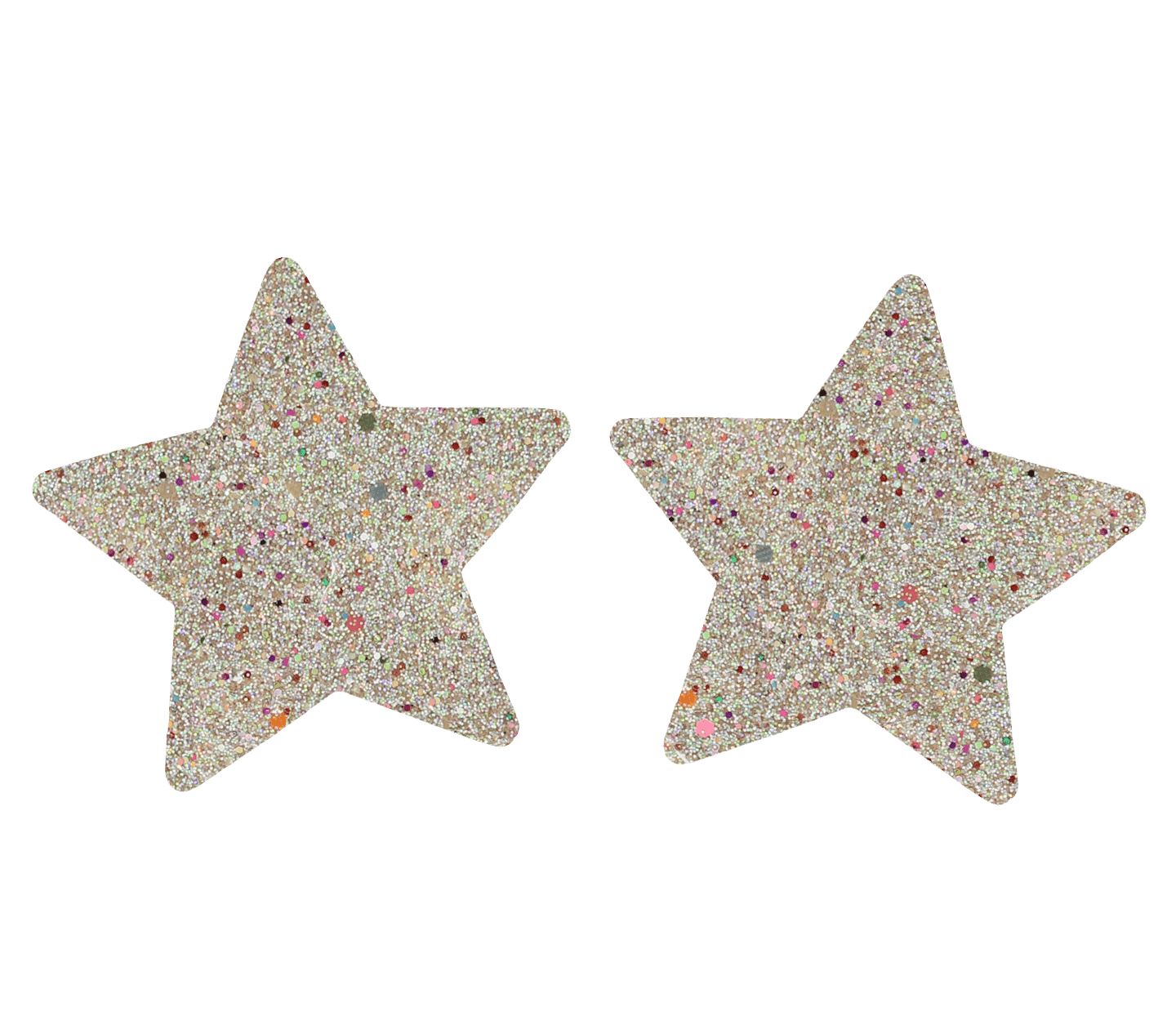 Love In Leather Glitter Star Womens Nipple Covers - Multi Glitter - Breast and Nipple Toys