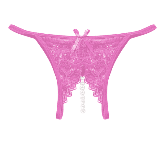 Love In Leather Crotchless Pearl Womens Panties - G-Strings, Panties and Shorts
