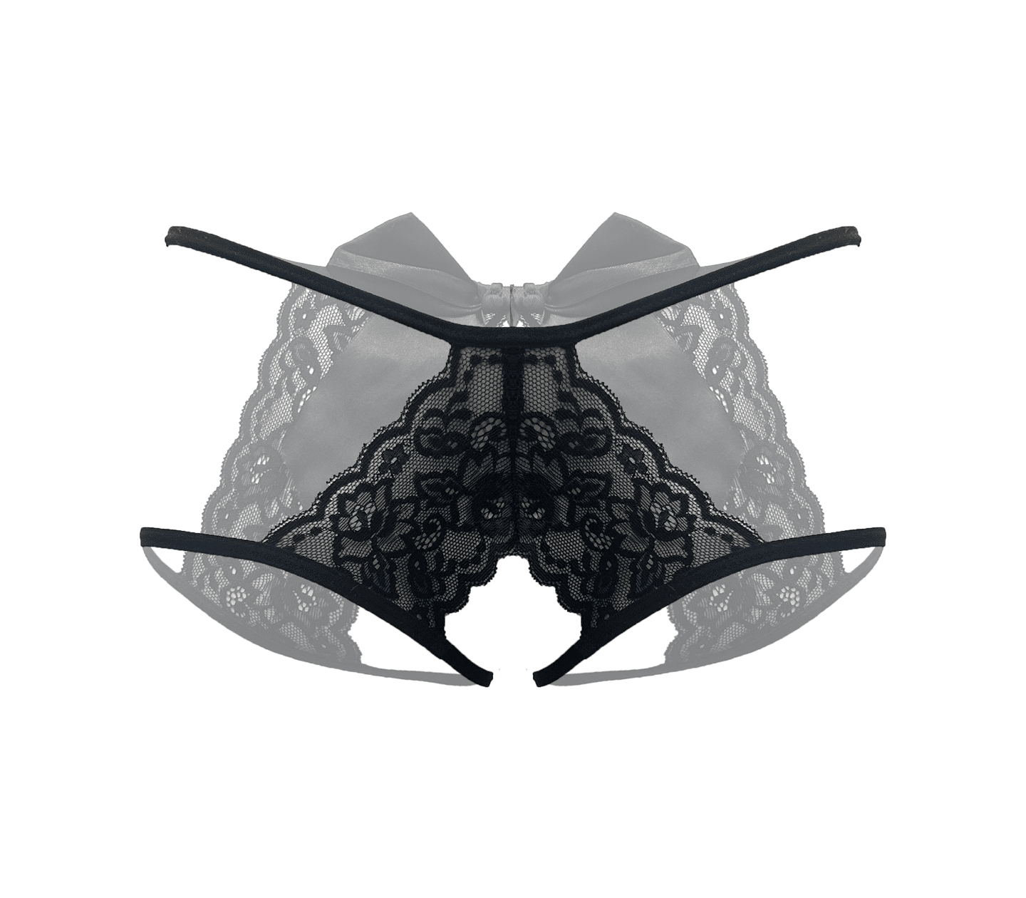 Love In Leather Womens Sexy Crotchless Panties Black OS - - G-Strings, Panties and Shorts