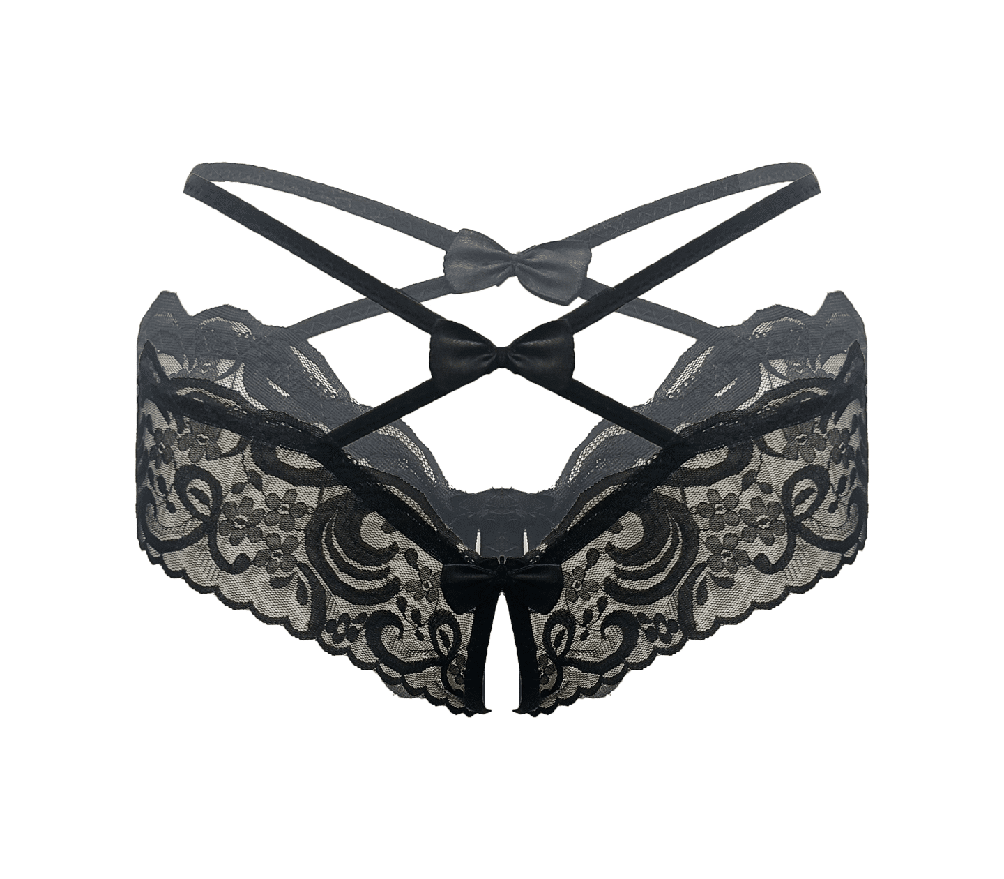 Love In Leather Womens Crotchless Panties OS - - G-Strings, Panties and Shorts