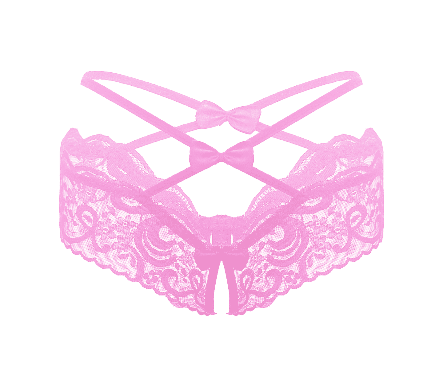 Love In Leather Womens Crotchless Panties OS - - G-Strings, Panties and Shorts