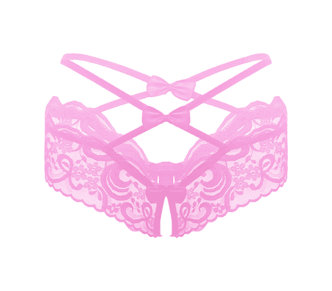 Love In Leather Womens Crotchless Panties OS - G-Strings, Panties and Shorts