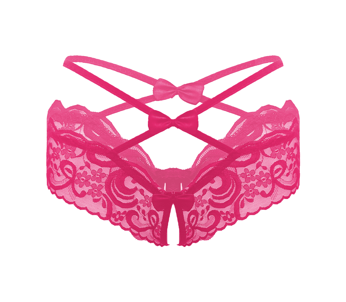 Love In Leather Womens Crotchless Panties OS - - G-Strings, Panties and Shorts