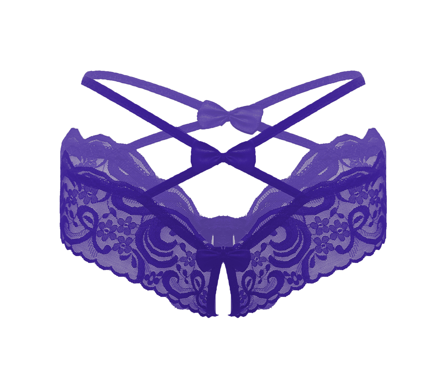 Love In Leather Womens Crotchless Panties OS - - G-Strings, Panties and Shorts