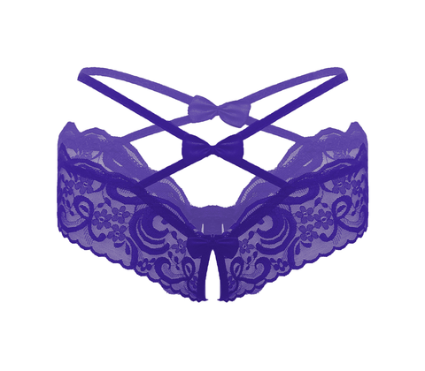 Love In Leather Womens Crotchless Panties OS - G-Strings, Panties and Shorts