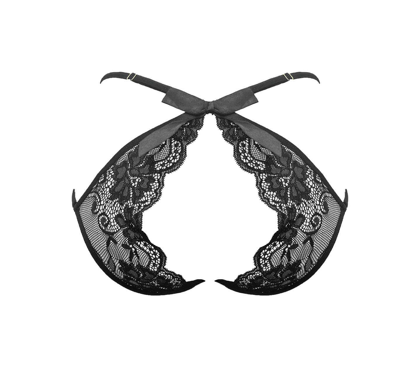 Love In Leather Crotchless Panties With Adjustable Slider OS - - G-Strings, Panties and Shorts