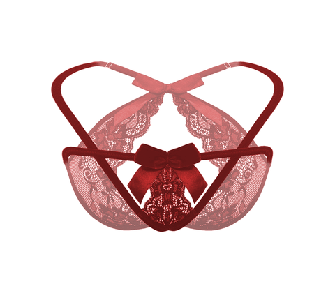 Love In Leather Crotchless Panties With Adjustable Slider OS - G-Strings, Panties and Shorts