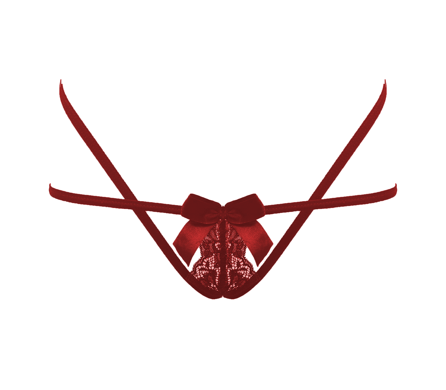 Love In Leather Crotchless Panties With Adjustable Slider OS - - G-Strings, Panties and Shorts