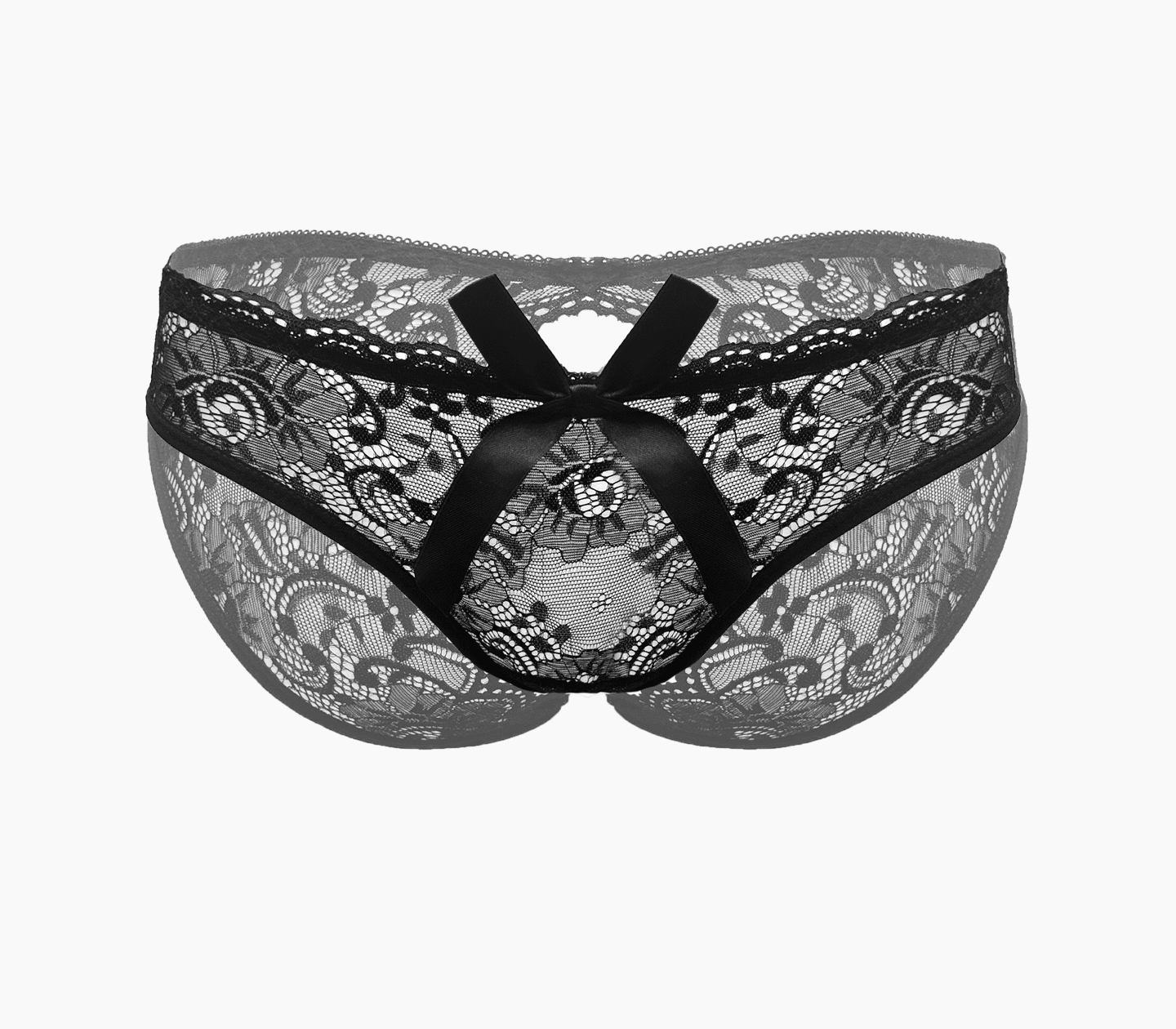 Love In Leather Sexy Crotchless Panties Black OS - - G-Strings, Panties and Shorts