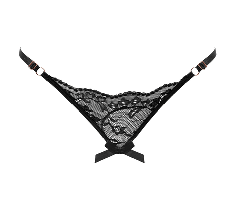 Love In Leather Womens Sexy Crotchless Panties One Size