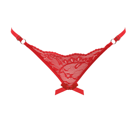 Love In Leather Womens Sexy Crotchless Panties One Size