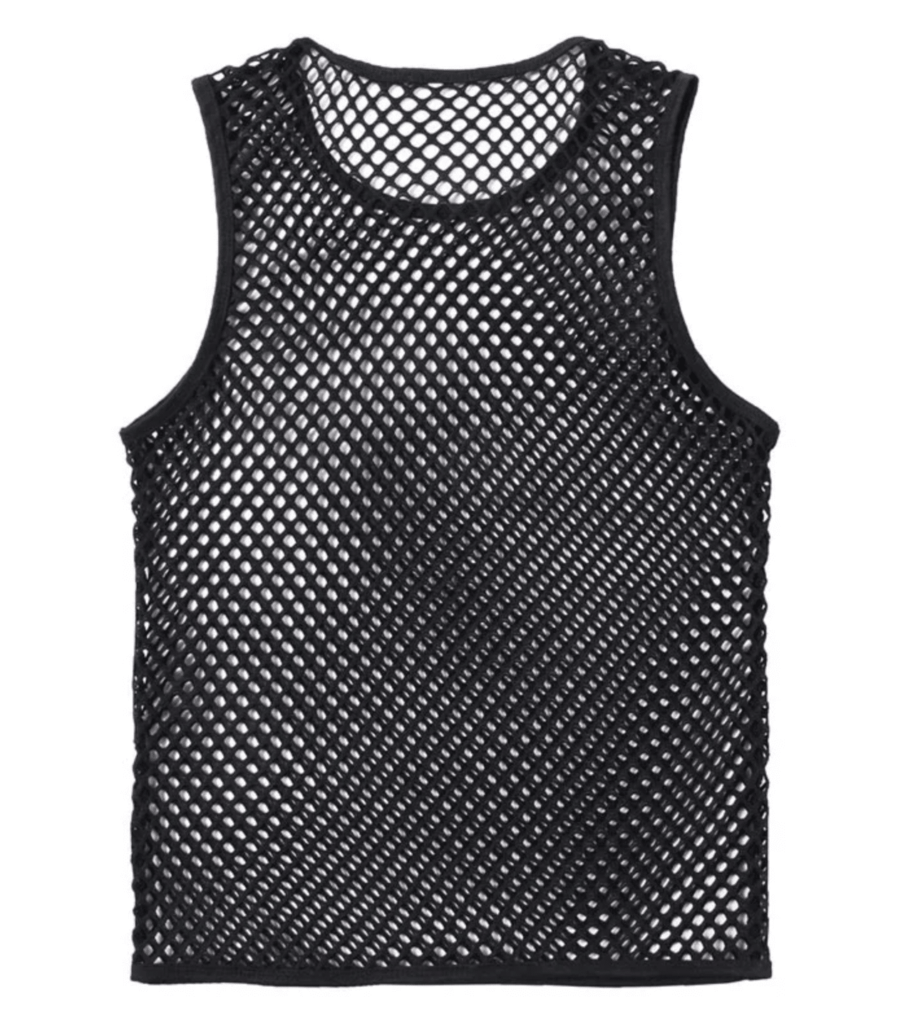 Love In Leather Mens Mesh Singlet with Black Binding - - Mens Briefs And Boxers