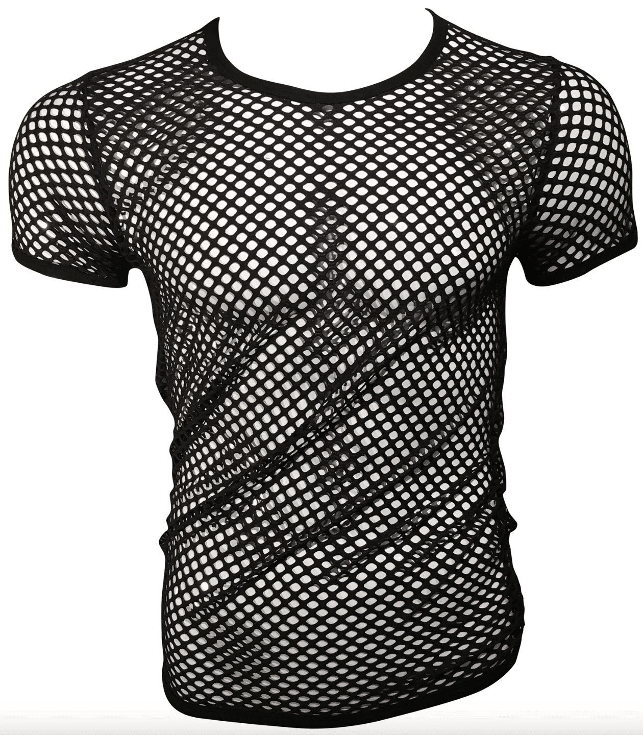 Love In Leather Mens Mesh Shirt with Black Binding - S M - His Fetish