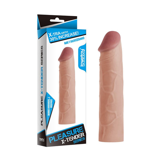 Lovetoy Pleasure X-Tender 1 Inches Penis Extension Sleeve - Penis Sleeves and Extenders