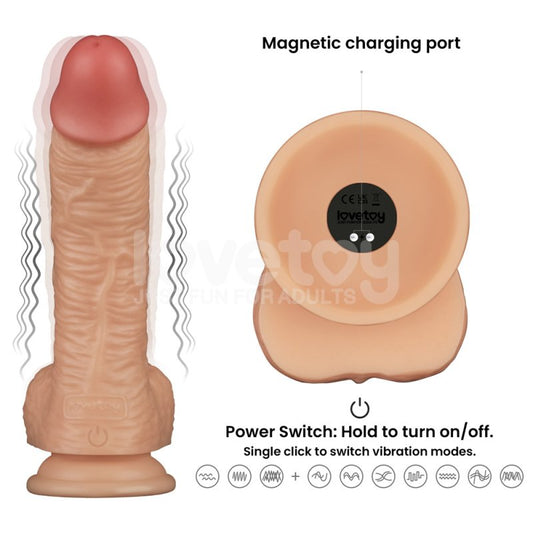 Lovetoy 8.5 Inch Power Basics Vibrating Dildo - Vibrating Dildos