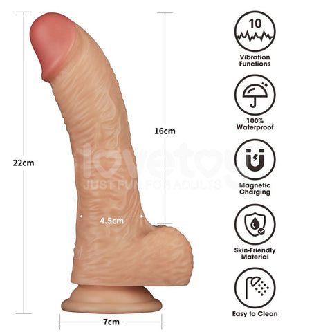Lovetoy 8.5 Inch Power Basics Vibrating Dildo